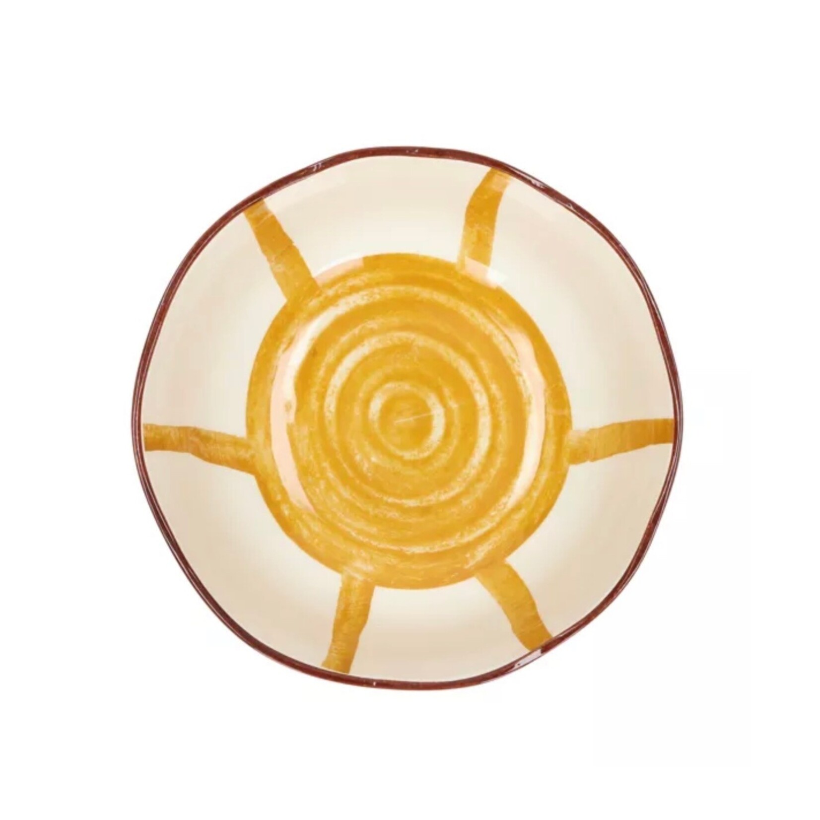 Pomax Mykonos Saladier Porcelaine Soleil Jaune 24 cm