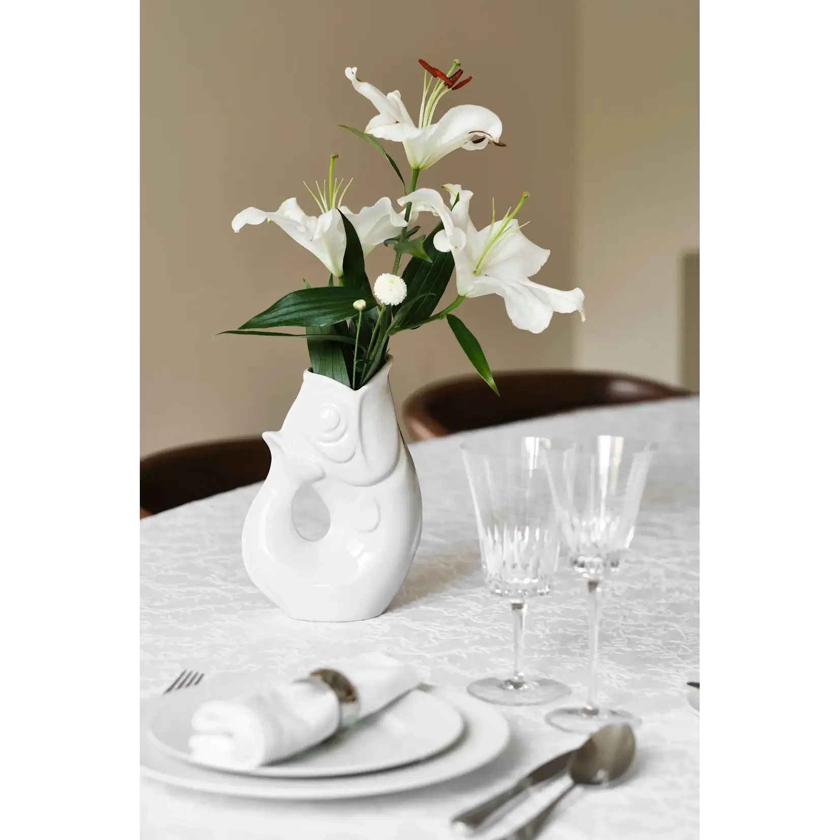 Manufacture de Charolles Carafe Glouglou Blanc Brillant