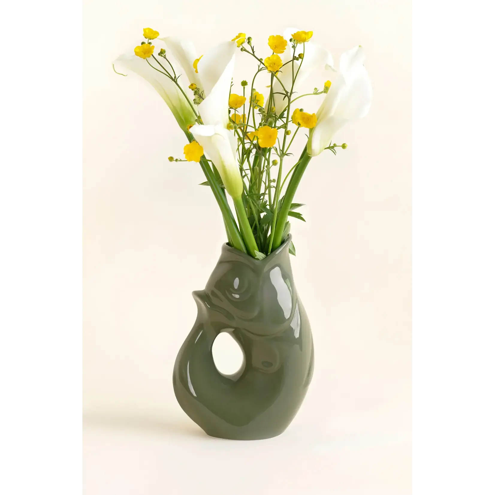 Manufacture de Charolles Carafe Glouglou Kaki Brillant