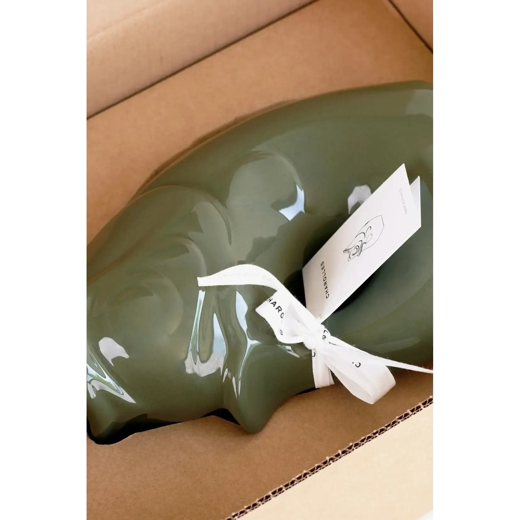 Manufacture de Charolles Carafe Glouglou Kaki Brillant