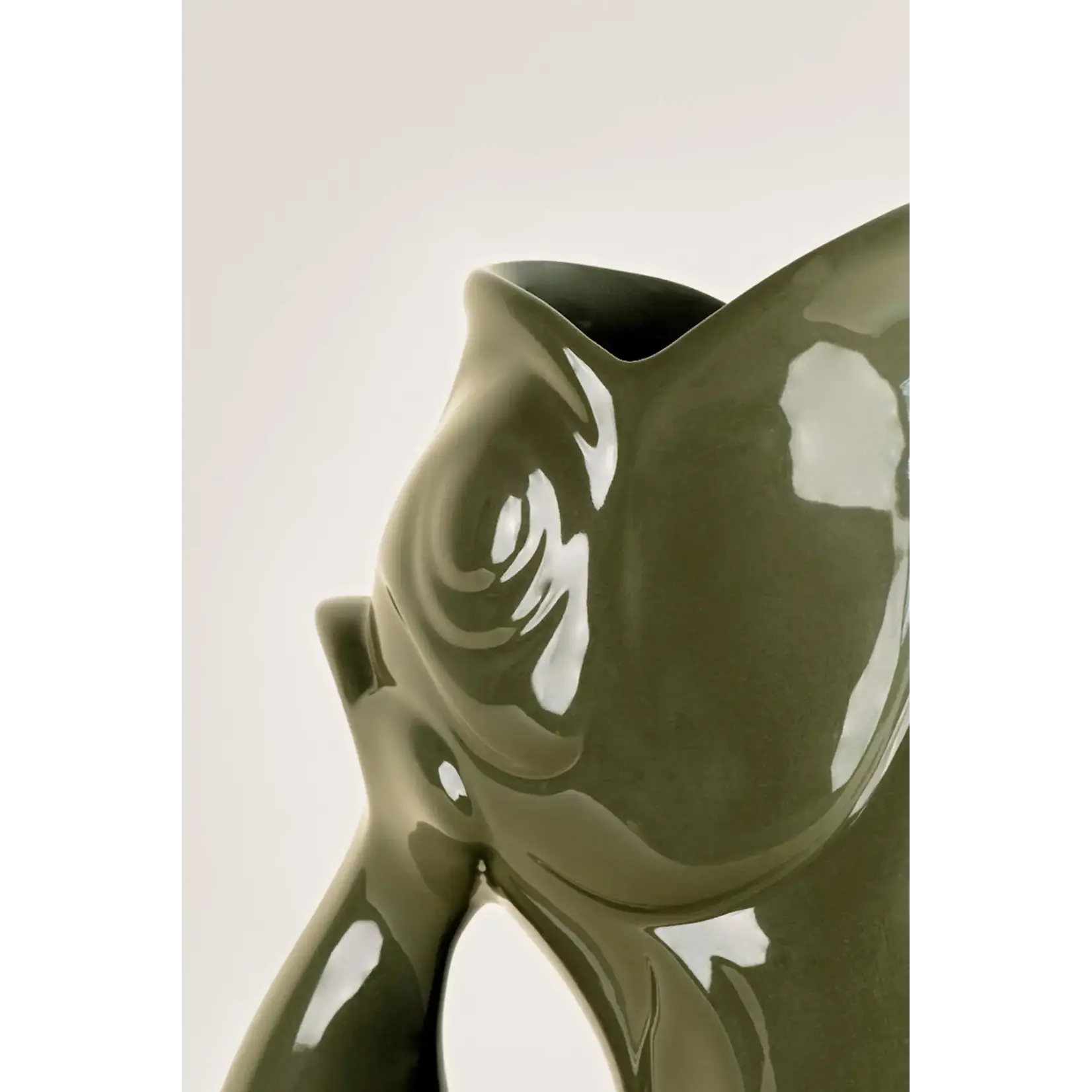 Manufacture de Charolles Carafe Glouglou Kaki Brillant