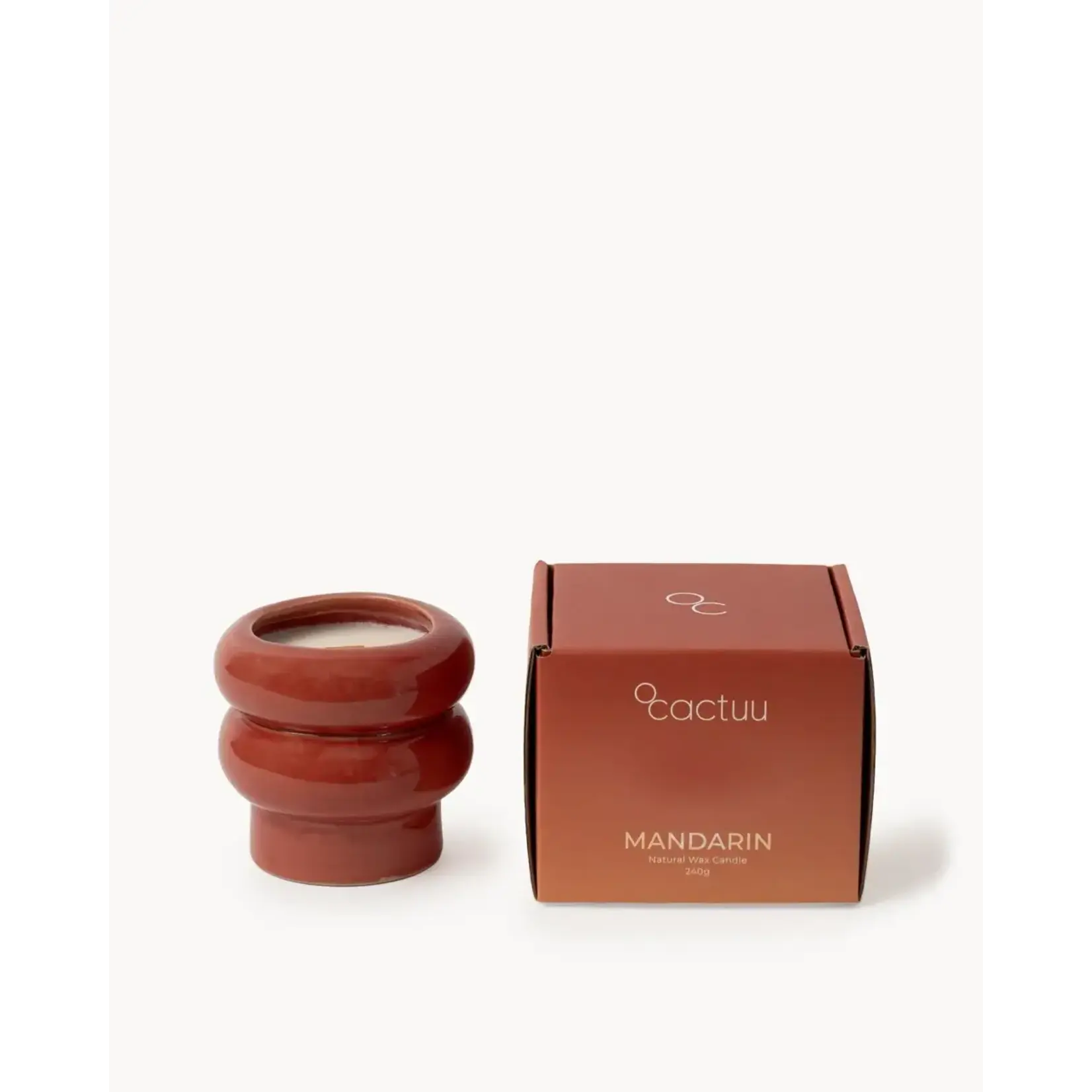 Ocactuu Bougie Ripple 240 gr Terracotta Mandarine