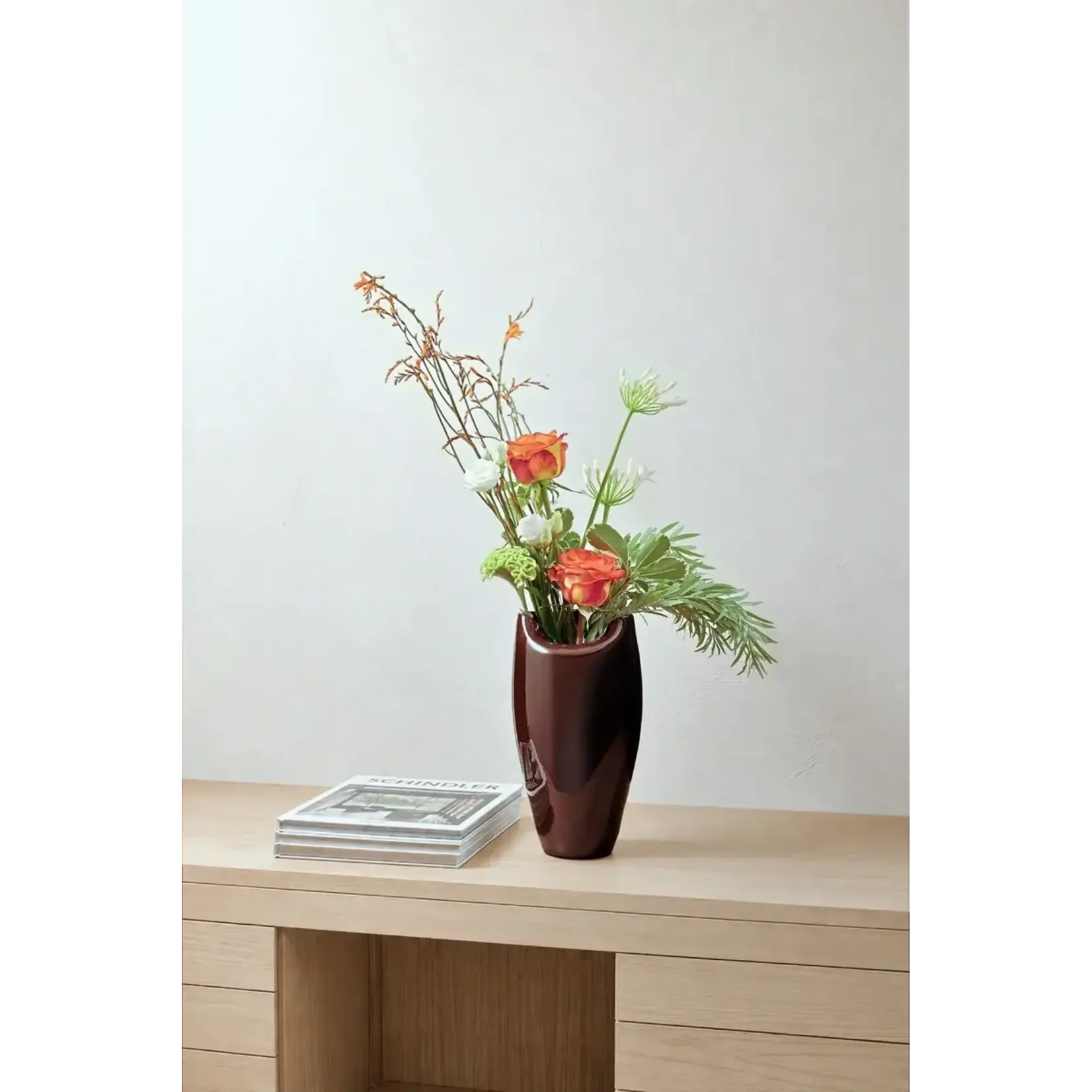 Ocactuu Vase Peony L Glazed Brown