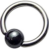 Titanium Ball Closure Rings - Hematite Bead