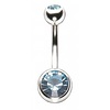 Titanium Navel Bars - Double Jewelled