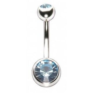 Titanium Navel Bars - Double Jewelled