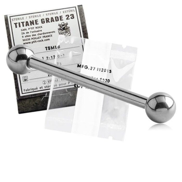 TITANIUM BARBELL STERILE Straight