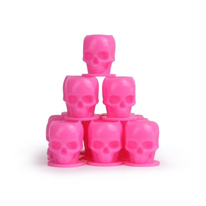 Skull ink caps pink Ø 12mm - height 20mm - 200 pcs