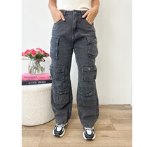 Cargo Jeans A 957 Zwart/Grijs