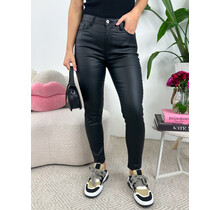 Leatherlook jeans 99110 Zwart