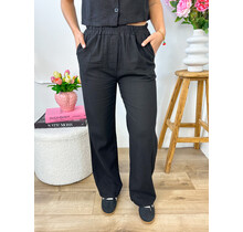 Pantalon linnenlook 9927 Zwart