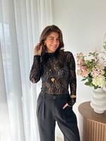 Dames lace shirt 30237 zwart