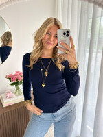 Dames top Demy donker blauw