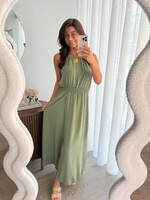 Dames jurk JS1185 khaki (pre order 27-6)