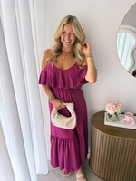 Dames jurk Bella aubergine