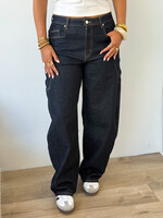 Balloon jeans W3832-1 Dark blue