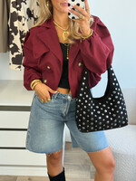 Korte Trenchcoat met pof mouwen Mila Burgundy