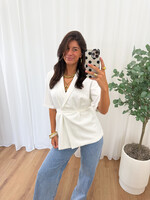 Korte mouwen blazer Nova L1913 Blanc