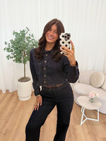Denim blouse RD3213-2 donkerblauw