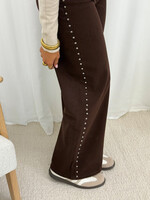 Wide Leg Jeans Studs RD9118-9 Bruin