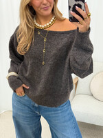 Off Shoulder Trui Jade 315 Donkerbruin