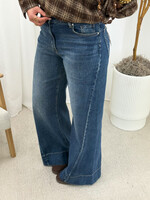 Wide leg Jeans W3825 Donker blauw