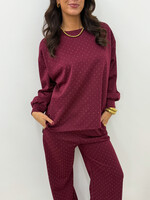 Tweedelig set strass JS2111 Burgundy