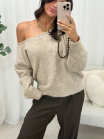Off Shoulder Trui Jade 315 Taupe