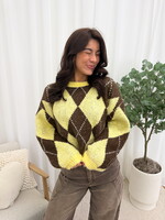 Trui Olivia JP-8367 Yellow/Coffee