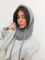 Gebreide Balaclava muts grijs