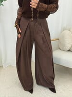 Pantalon Mia 18221 gestreept maron  (pre order 2-3)