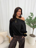 Off shoulder trui Saar LK1638 zwart