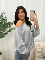 Off shoulder trui Saar LK1638 grijs