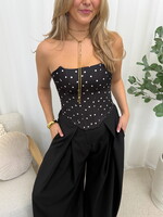 Polka dots corset top Millie H13129 noir