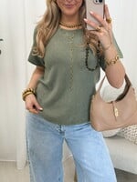 Korte mouwen trui Kiki JS2225 army