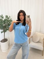 Korte mouwen trui Kiki JS2225 lichtblauw