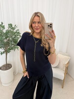 Korte mouwen trui Kiki JS2225 donkerblauw