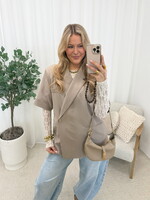 Korte mouwen blazer Yara JS2221 beige/taupe (Pre order 05-03)