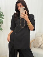 Korte mouwen blazer Yara JS2221 zwart (Pre order 27/2)