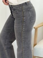 Wide leg jeans met gouden studs M7268s-K grijs