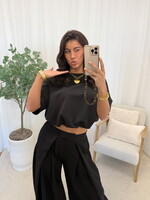 Cropped t-shirt Amber JS2218 zwart   (PRE ORDER week 20)