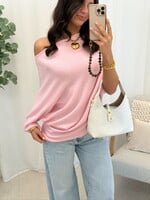 Off schoulder truitje Annabelle JS2227 roze