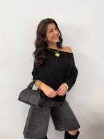 Off schoulder truitje Annabelle JS2227 zwart