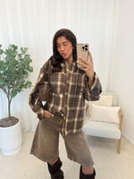 Geruite blouse Britt 3221C brown