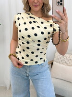 Polka dots top Noor JS2238 geel (pre-order 06-04)