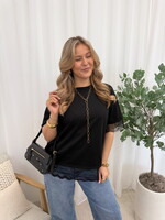 T-shirt met kant Rox JS2234 zwart