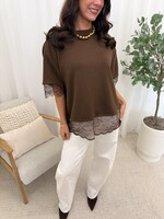T-shirt met kant Rox JS2234 choco