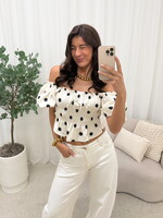 Polka dots corset top Amaya H13286 creme