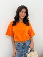 Cropped t-shirt Amber JS2218 oranje (pre order 14-4)