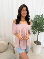 Off schoulder top Jolie 27143 lichtroze